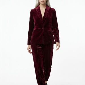 INC International Concepts Deep Wine Velvet Blazer & Pants